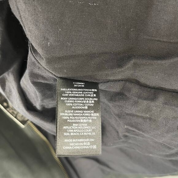 AFFLICTION Leather Jacket Women's Small NWT #99 Livestock Biker MMA Cross Zipper - Picture 15 of 16